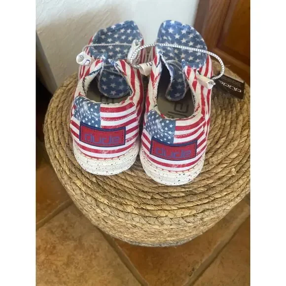 HEY DUDE ART WALLY AMERICANA SLIP ON SHOES SIZE 41 - Picture 4 of 7